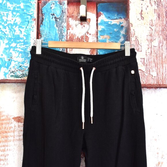 Women's Volcom Lived Lounge Jogger Sweatpants Drawstring SMALL Black - Picture 2 of 11